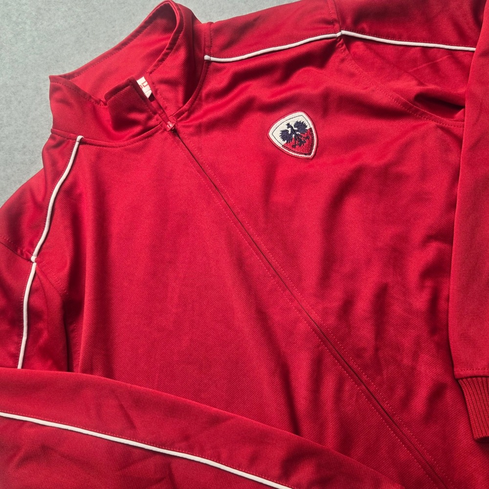 Code Polska Poland Track Jacket Mens XL Red Full Zip Eagle Crest Graphic Back